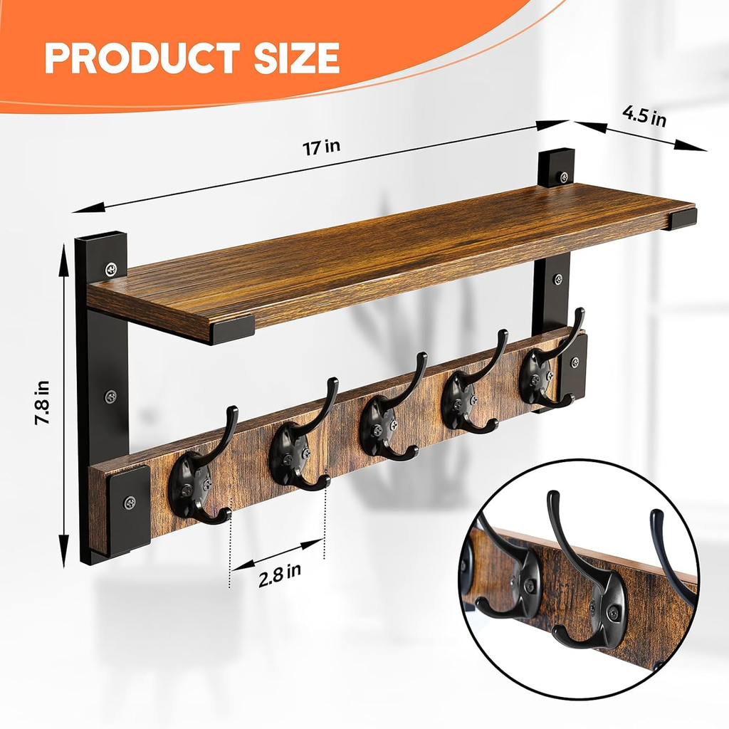 Perchero de pared 17"
