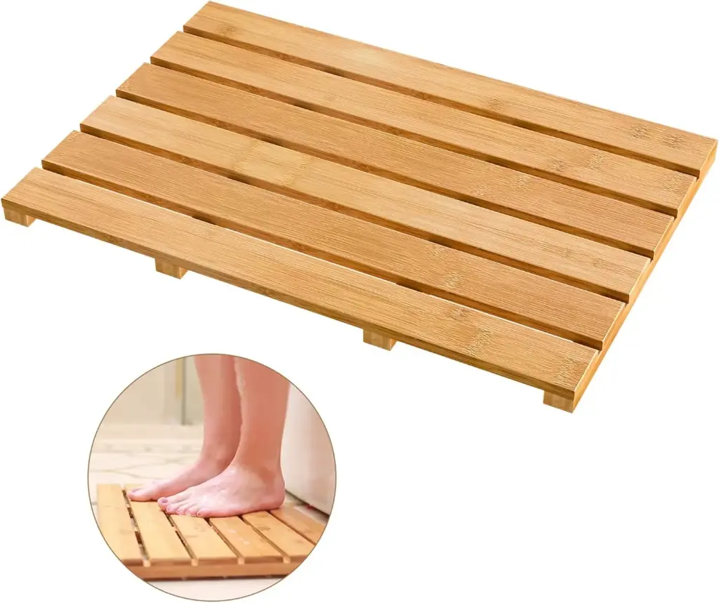 Tapete de baño de madera
