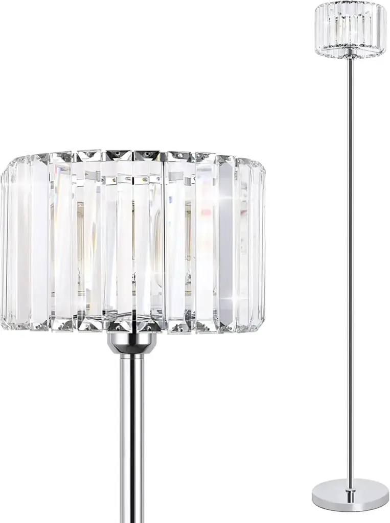 Lampara de pie de cristal