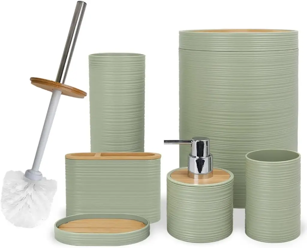 Set de 6 accesorios de baño Bambu