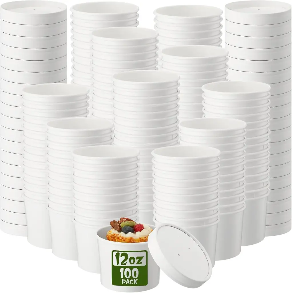 Set de 100 recipientes de sopa desechables