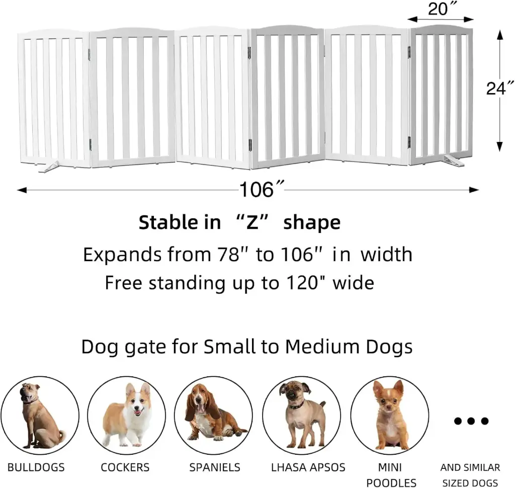 Puerta plegabla para mascotas 6 Pcs