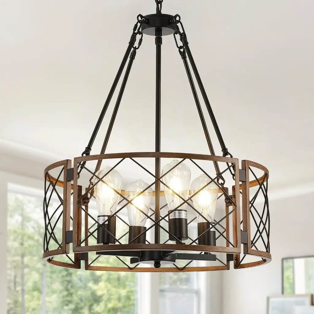 Lampara rustica 20" 4 luces