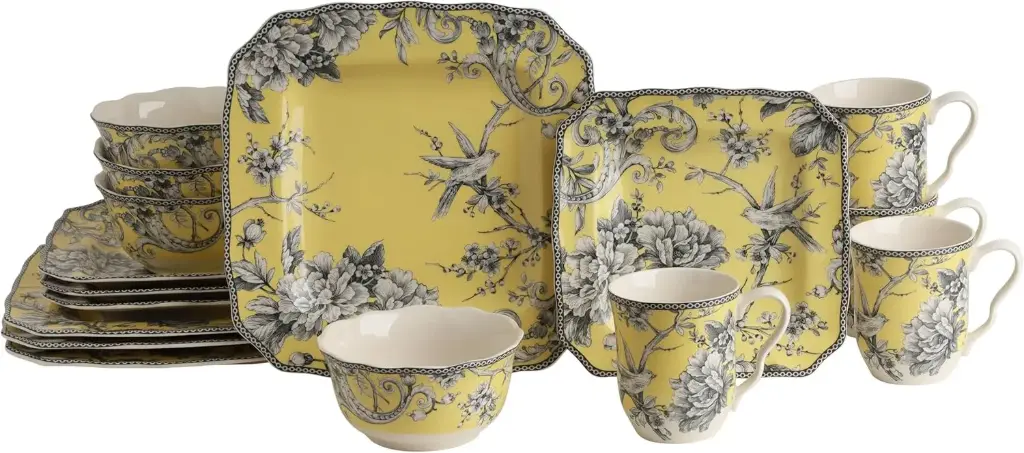Vajilla de porcelana 16 Pcs Florales