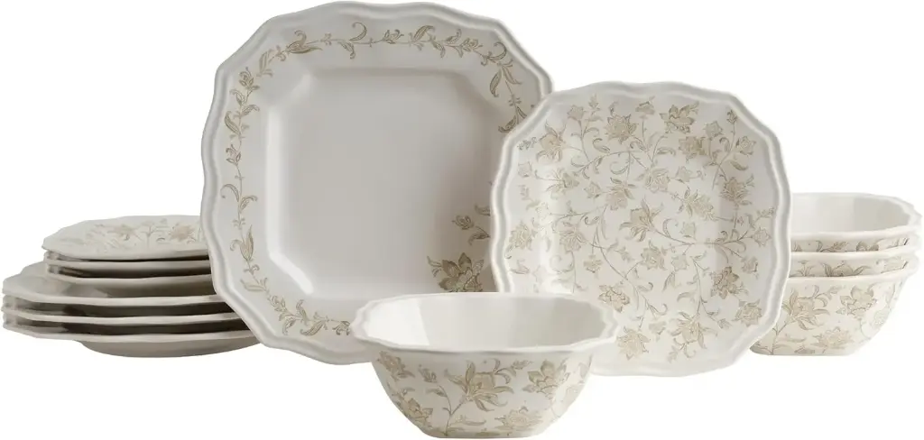 Vajilla de porcelana 12 Pcs Florales