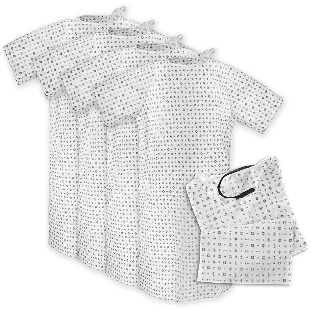 Batas de hospital Unisex 4 Pcs
