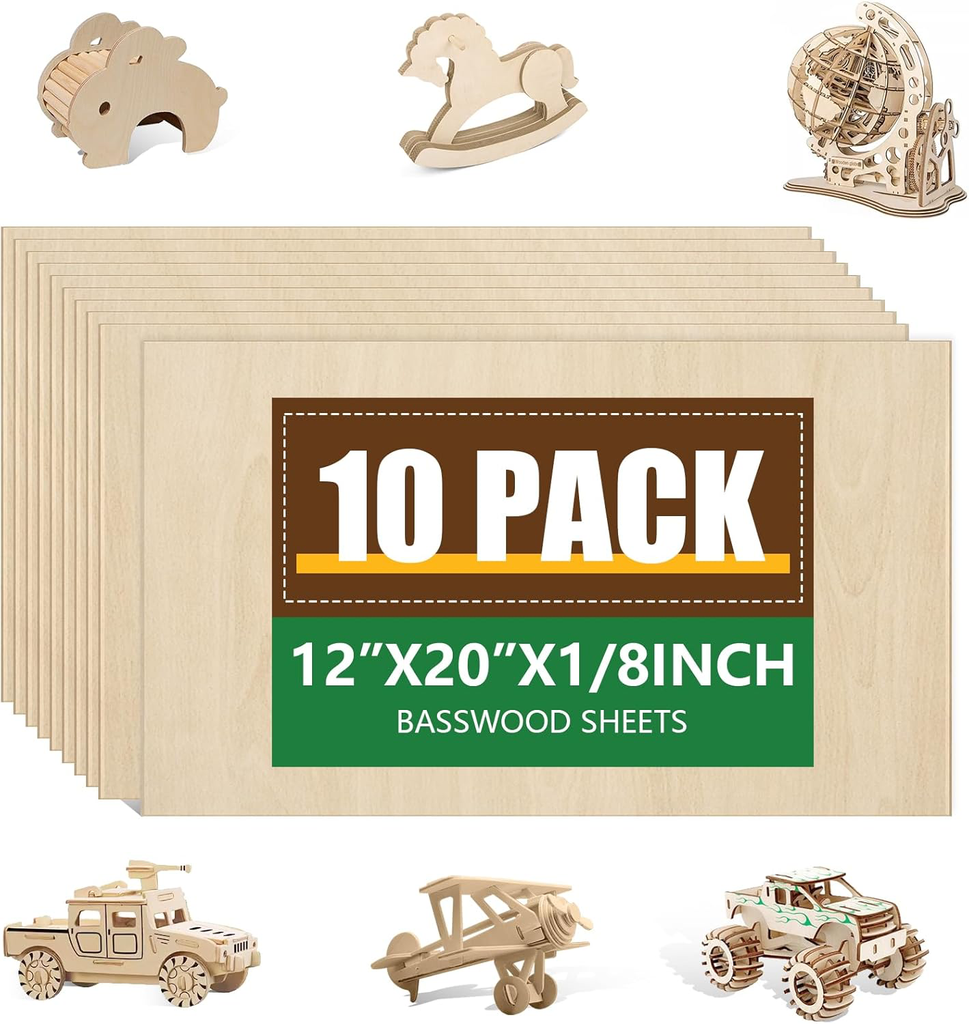 Laminas de madera 10 Pcs Basswood