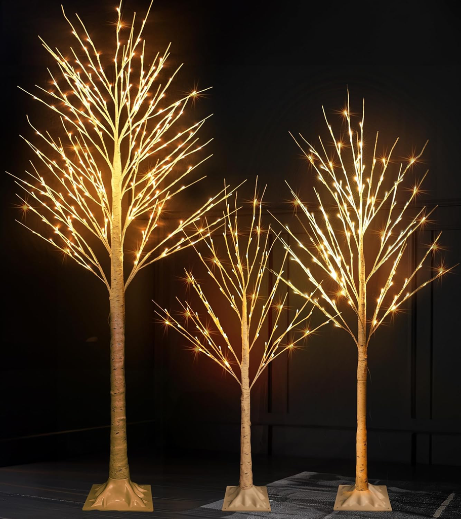Arboles decorativos con luz 3Pcs