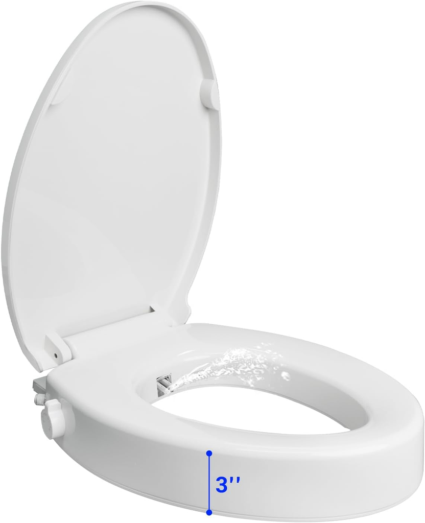 Asiento de inodoro elevado con bide