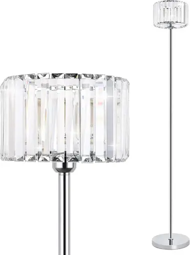 Lampara de pie de cristal