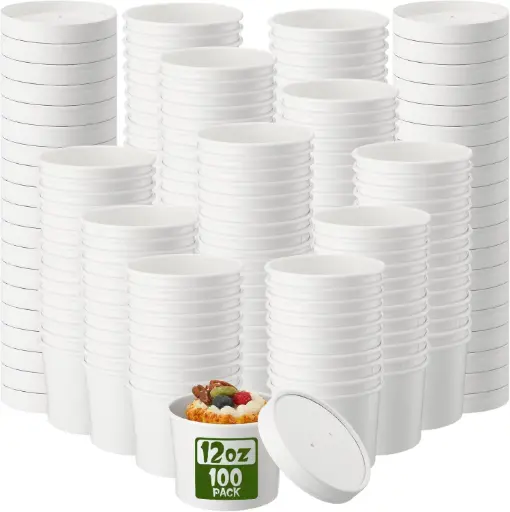 Set de 100 recipientes de sopa desechables