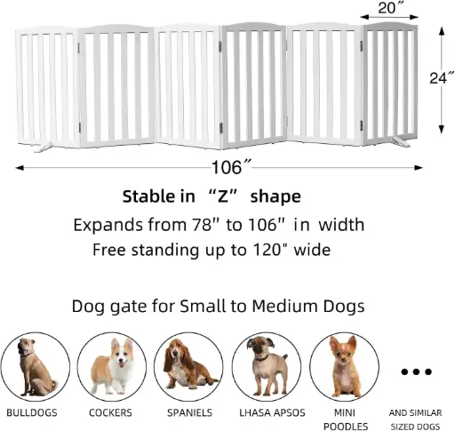 Puerta plegabla para mascotas 6 Pcs