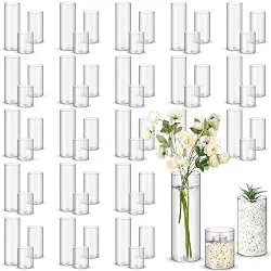 Jarrones cilindricos de plastico 60Pcs