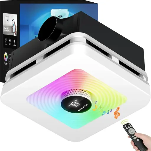 Extractor de baño con bluethoot y luz Airnatux